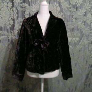Old Navy Black Velvet Embroidered Girls Jacket XL